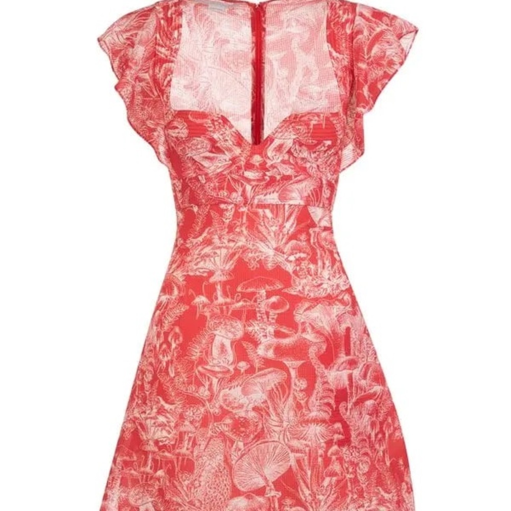 Stella McCartney Vibrant Red and White Patterned Mini Dress